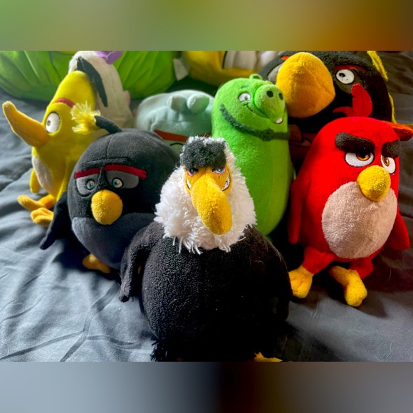 Angry Bird Plush lot of 8 Stuffed Animal good condition - Picture 1 of 5